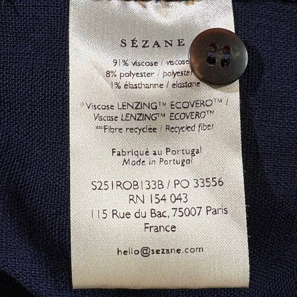 Sezane Sonali Mini Shirt Dress Navy Size 34 EU 2 US XS - Picture 6 of 6